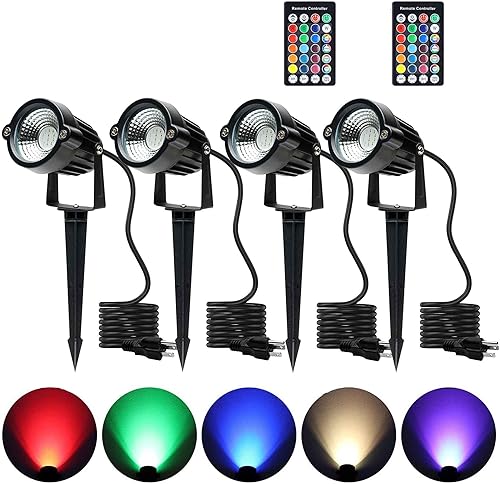 Miniatura 1 de Focos de Halloween para exteriores, 5 W CA 120 V RGB luces de paisaje de colores con control remoto, iluminación LED de paisaje, luces LED