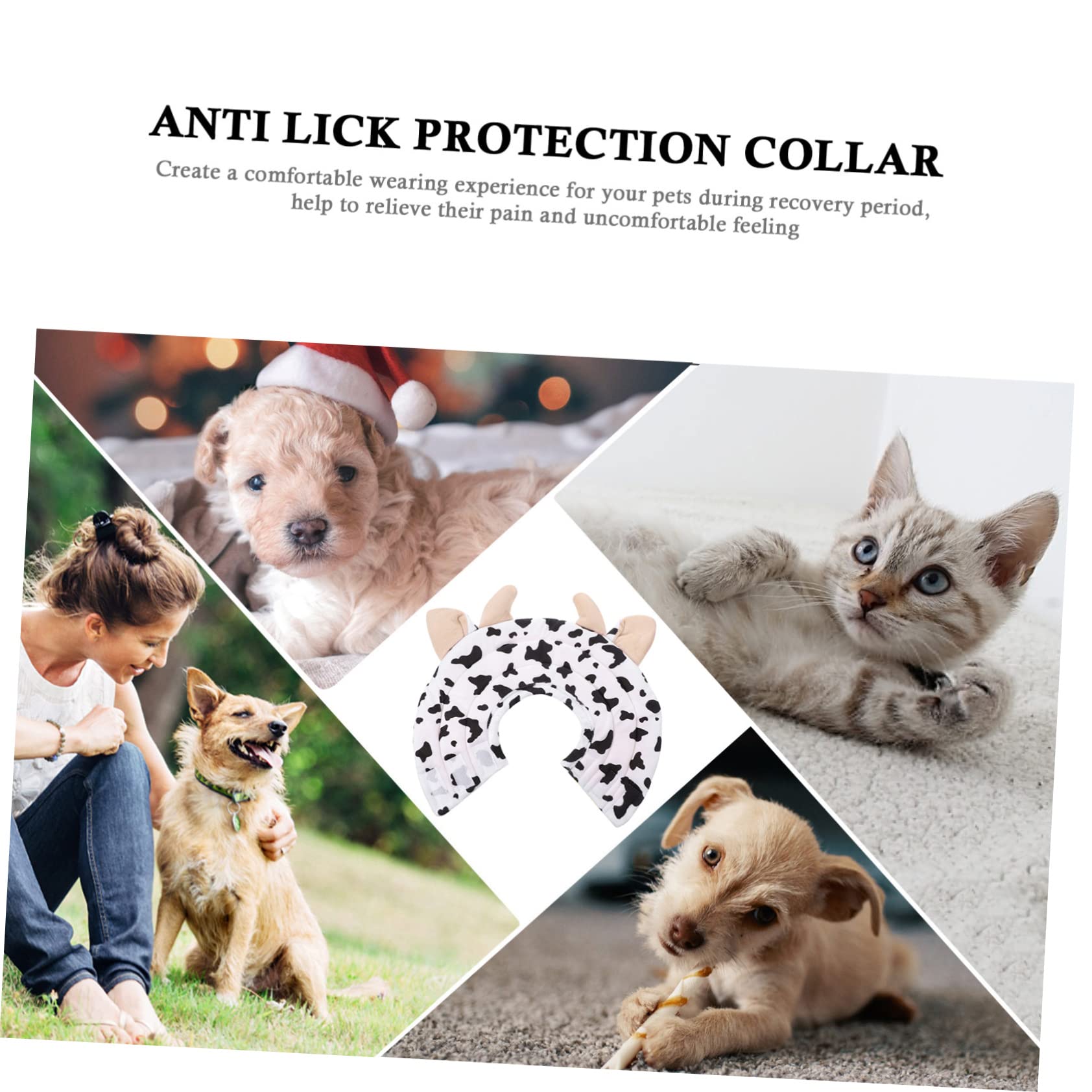 BESPORTBLE 3pezzi Collare Di Cotone Morbido Per Cani e Gatti Protezione Post-operatoria Design Forma Di Mucca Comfort e Sicurezza Per Tuo Animale Domestico