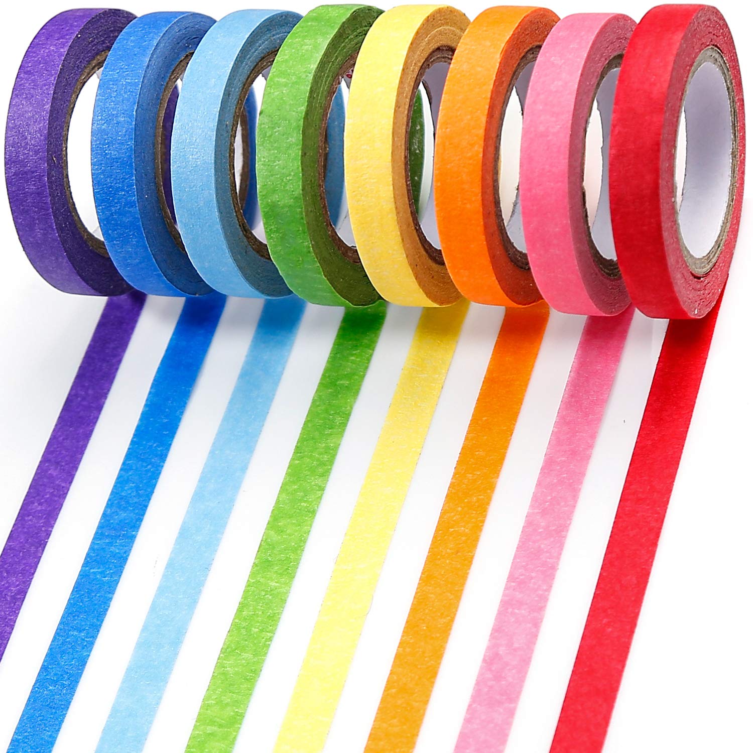 PuTwo Washi Tape, Metallic Washi Tape, Glitter Washi Tape, Decorative Tape, Cute Washi Tape, Vintage Washi Tape, Japanese Washi Tape, Washi Tape for Journal, Decorative Tape for Crafts (RAINBOW-004)