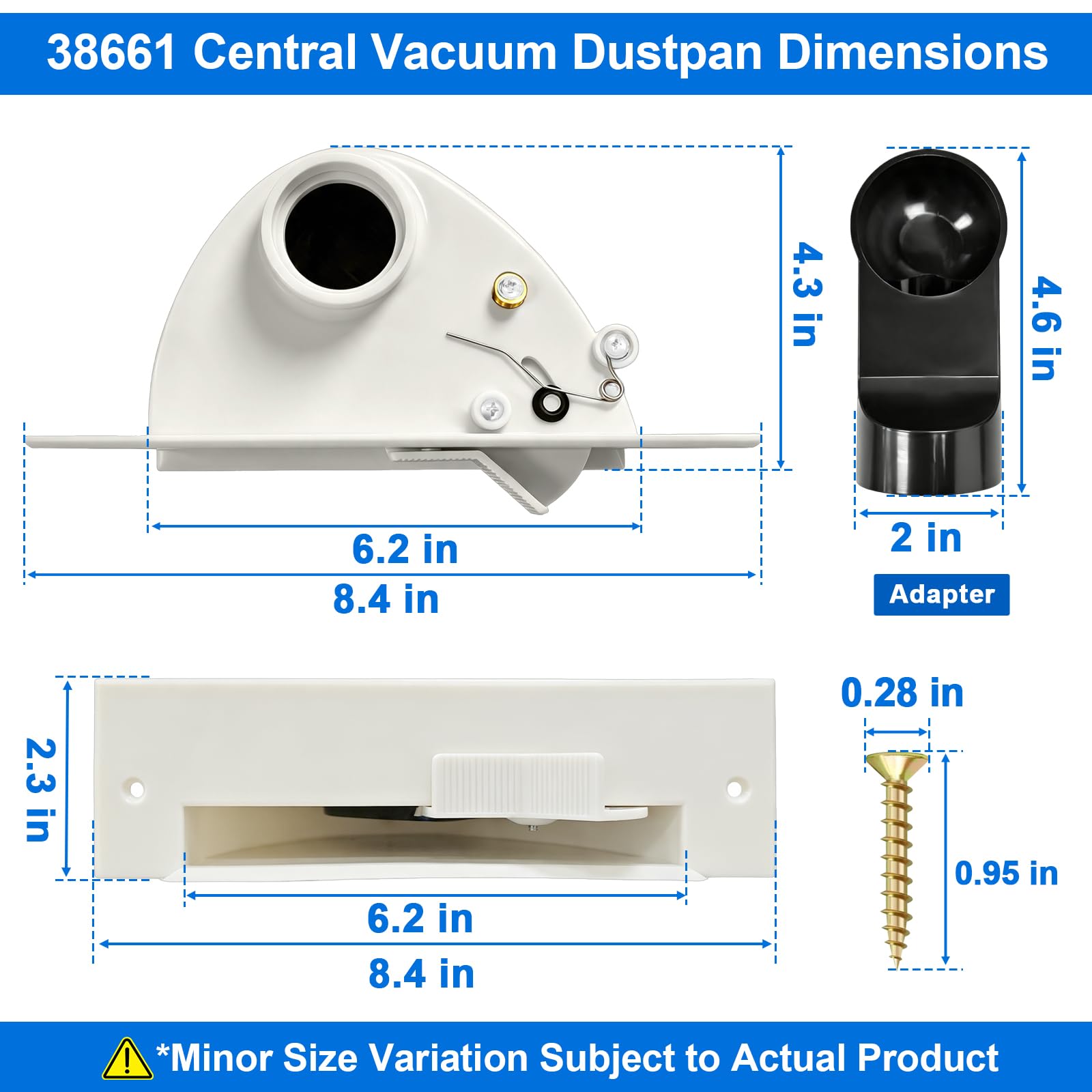 38661 CI365W Aspirateur central Automatique Pelle à Pelle Entrée Compatible avec Cen-Tec & Nutone | Compatible avec Electrolux 016927, Beam, Nutone, Hayden, VacuMaid, Aggressor, Vacuflo, Canavac Toe Kick Aspirateur