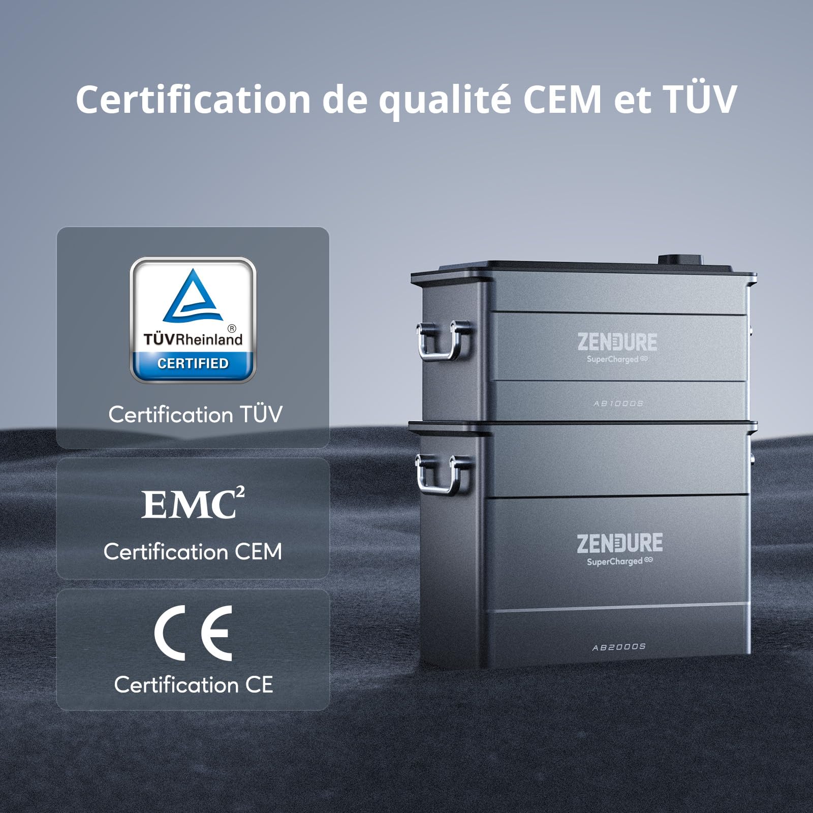 Zendure SolarFlow AB2000L, Batterie LiFePo4 1920 Wh, capacité Extensible 7680 Wh, IP65, Fonction Auto-Chauffante, Système d'extinction d'incendie par Aérosol