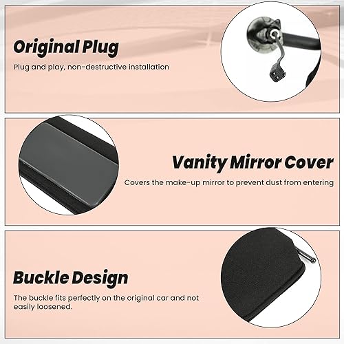 Miniatura 5 de KUAFU Par de viseras con espejo de tocador con luz LED actualizada, compatible con Chevrolet Corvette C5 1997-2004 para el lado izquierdo del
