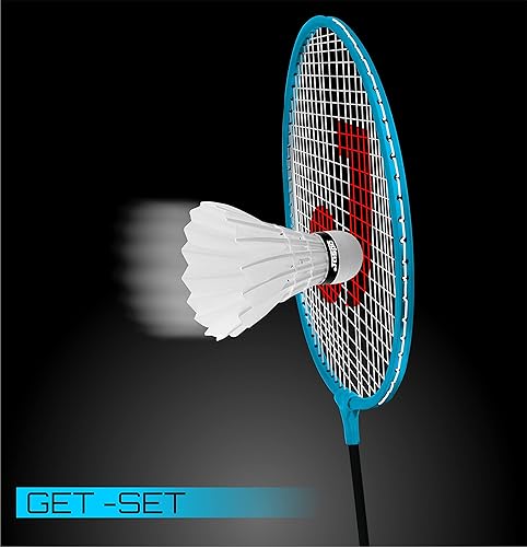 Miniatura 3 de Jaspo Voyager Plus GX-01 Series - Juego de raqueta de acero templado con 6 volantes de nailon para principiantesprofesionales para práctica de