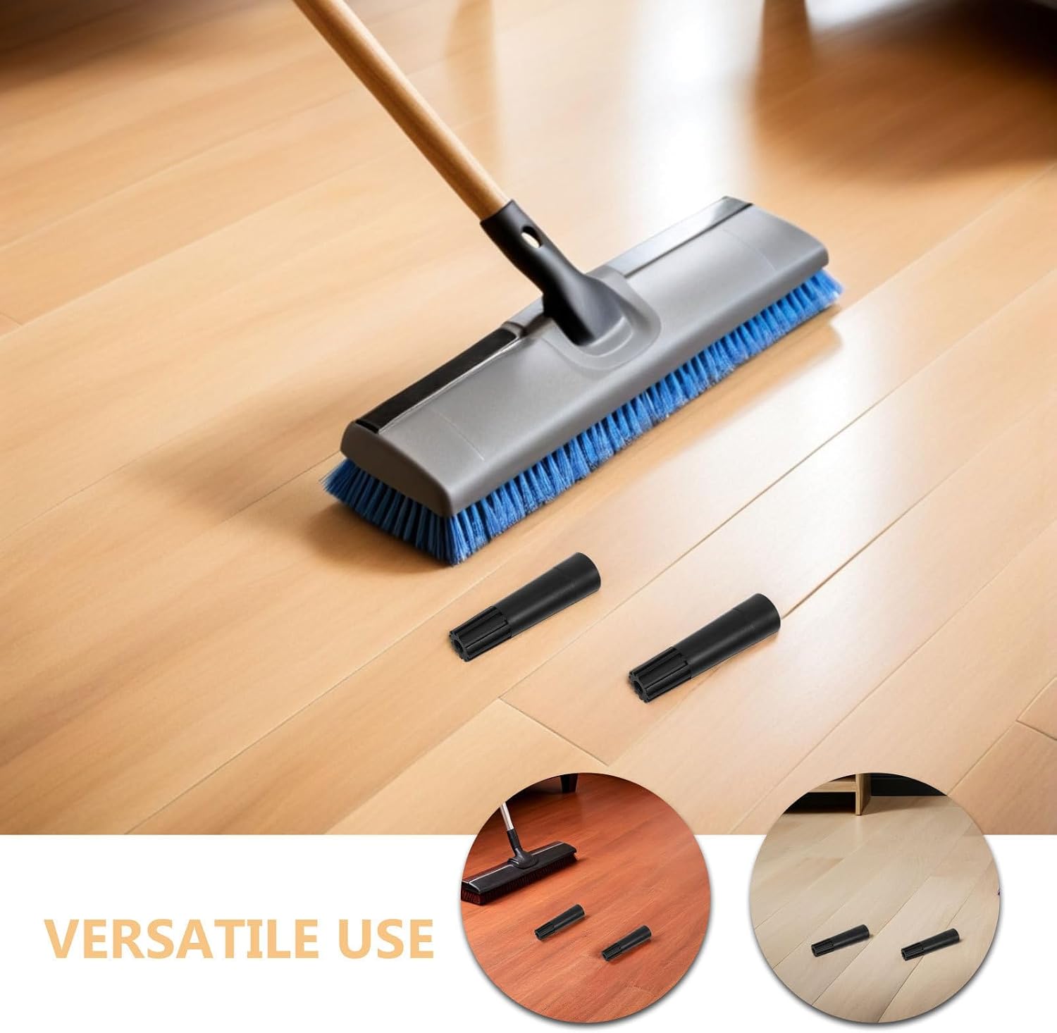 Alasum 8pcs Plastic Mop Extension Pole Adapter for Broom Handle Ends and Mop Pole Attachments, Lightweight Design with Sturdy Black Plastic Material, for Cleaning High or Narrow Spaces