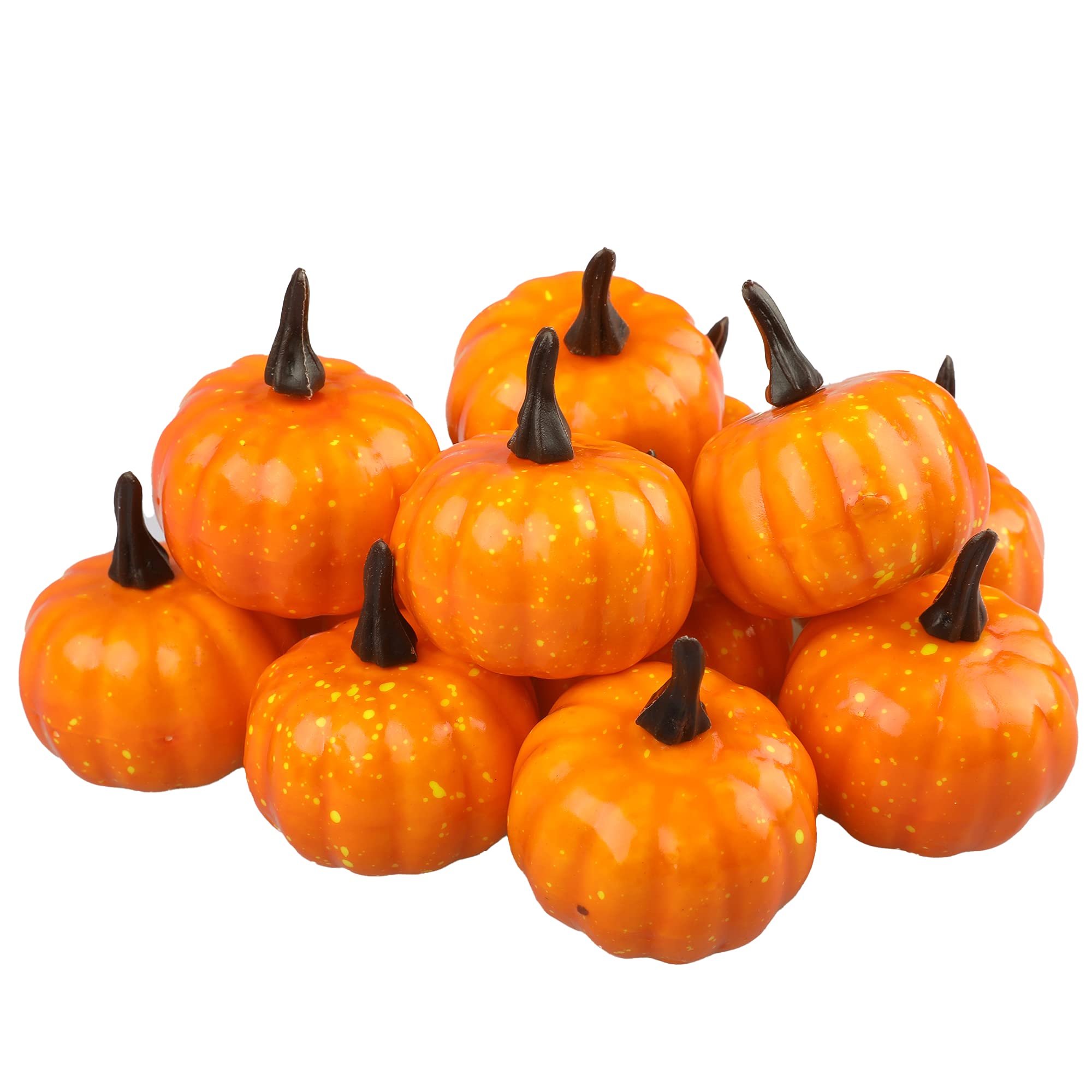 VIDELLY 24 Pieces Artificial Pumpkins for Decoration Artificial Realistic Fall Harvest Mini Pumpkins Home Garden Faux Pumpkins Artificial Vegetables Fall Harvest Décor Halloween Thanksgiving Home Deco
