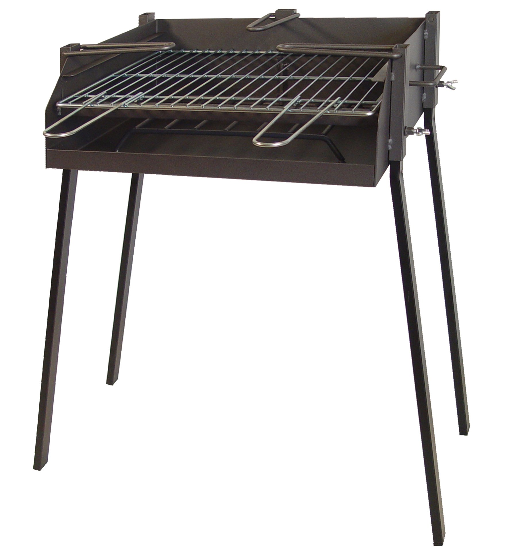 Imex El Zorro - Barbacoa Cuadrada con Soporte Paella | 60x40 cm | Acero Resistente | Barbacoa Versátil para Jardín