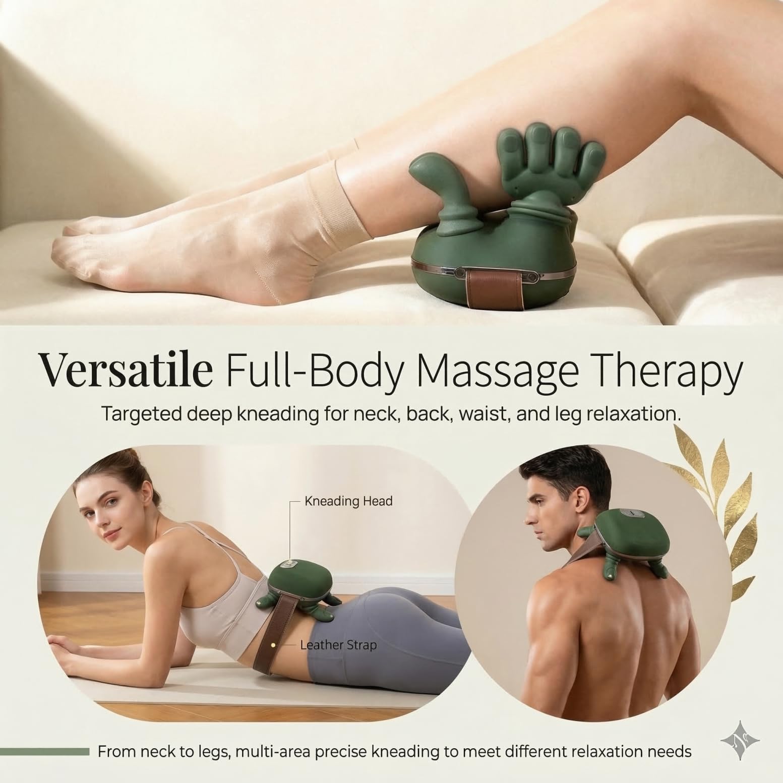 Genesandro Neck and Shoulder Massager for Pain Relief Deep Tissue, Bionic Electric Back Massage Tools, Cordless Trap Massager, Christmas Touch Gift for Mom & Dad 3