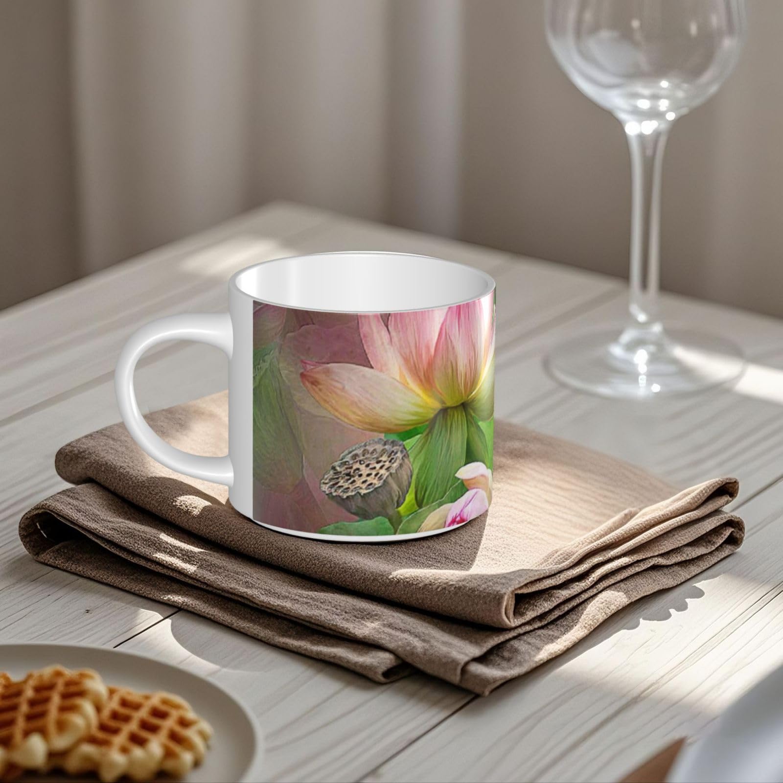 Spirit of The Lotus drukowane kubki ceramiczne o dużej pojemności kubek do kawy