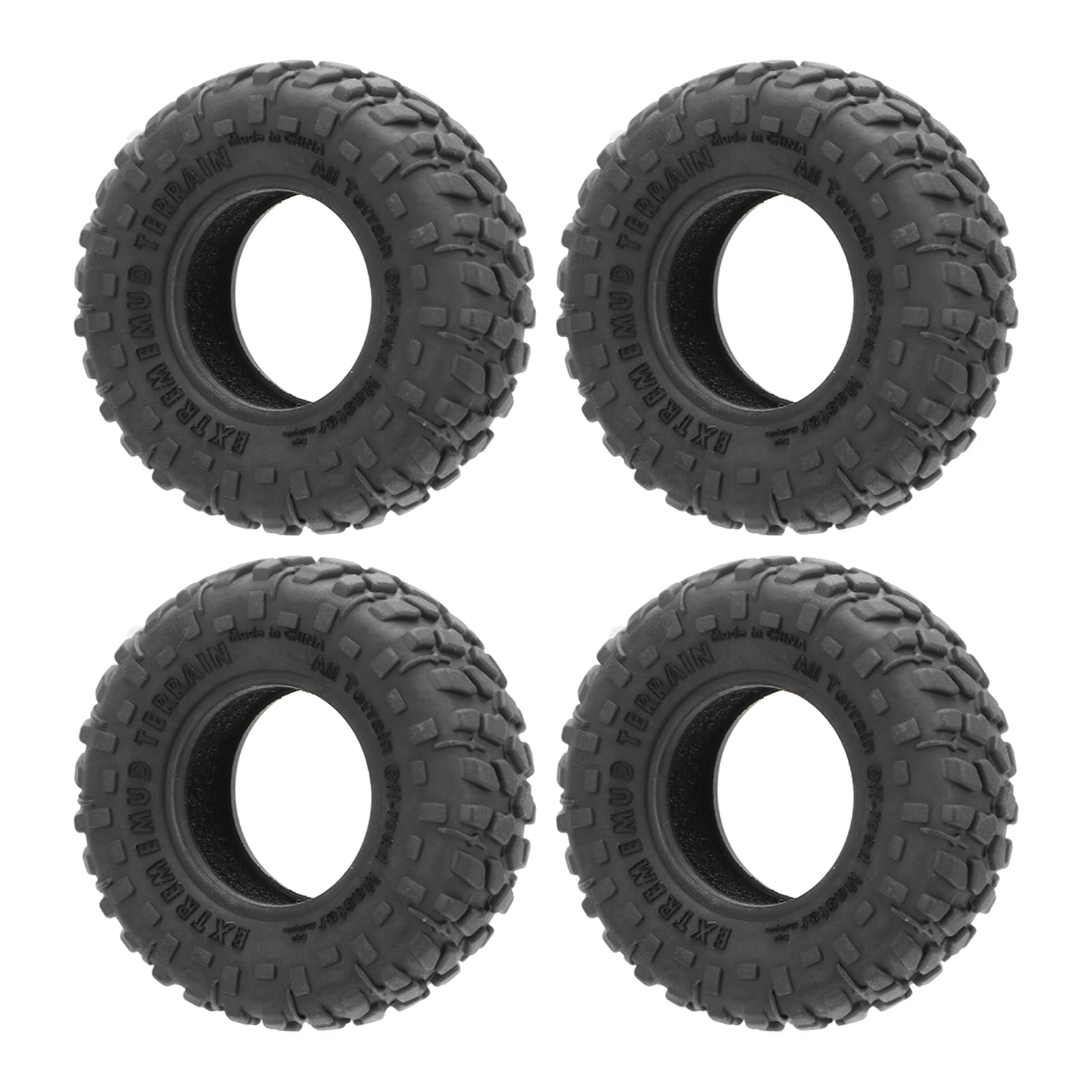VGEBYRC Car Tires, 4Pcs 1.0 Inch Soft Rubber All Terrain Wheel Tires Fit for Axial SCX6 1/6 RC Car Model Car Accessories