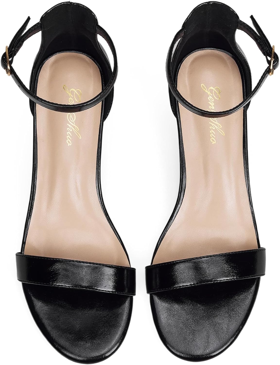 GENSHUO Low Chunky Heels for Women, 2 Inches Block Heel Sandals, Open Toe Ankle Strap Strappy Shoes, Dressy Work Office Wedding Party Dates Occasions - Image 7