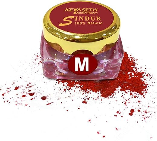 Keya Seth Aromatherapy 100% Natural Dust Sindoor Maroon with Herbs Extracts & Floral Pigments Kumkum, No side Effects & No Hair Fall -3gm