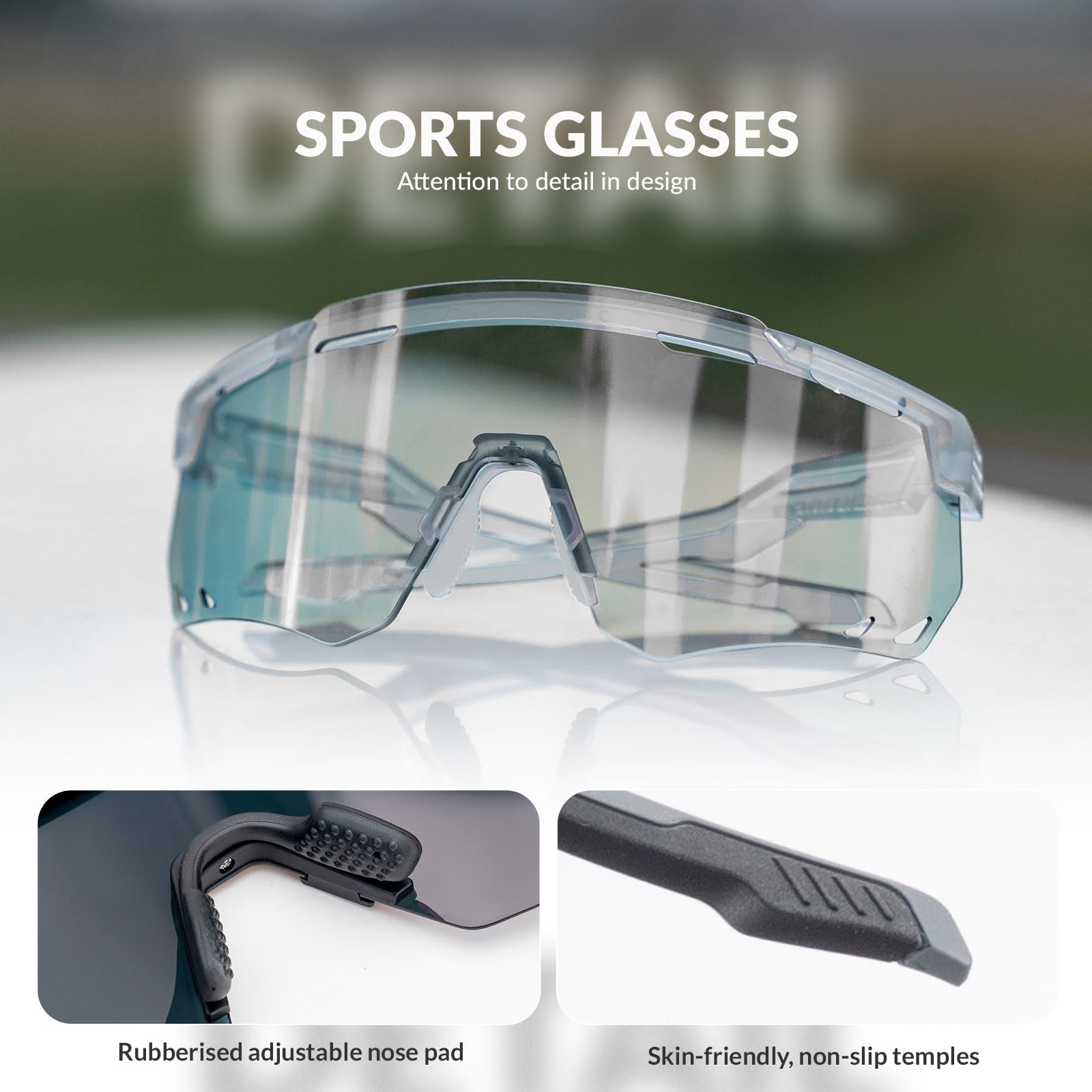 ROCKBROS Gafas Ciclismo Fotocromáticas TR90 Montura para Hombre Mujer, Gafas Bicicleta UV400 Protección Gafas de Sol Deportivas para MTB Running Escalada Deportes al Aire Libre