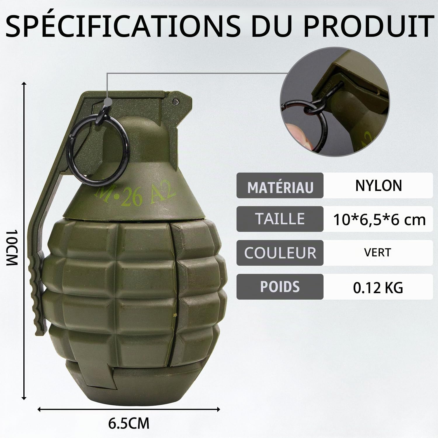 M26A2 CS Grenade Jouets 2pcs Tactiques Grenades À Main en Plastique Airsoft Rival Jeu De Bataille Recharge Jouet pour Extérieur CS Jeu Cosplay Accessoires Cadeau 14+