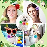 Vista 6 de Sadnyy 120 Pcs Dog Collar Flower Bow Accessories Bulk Multi Color Dog Charms Bow Tie Soft Chiffon Pet Flower Bows Charms for Small Medium Large