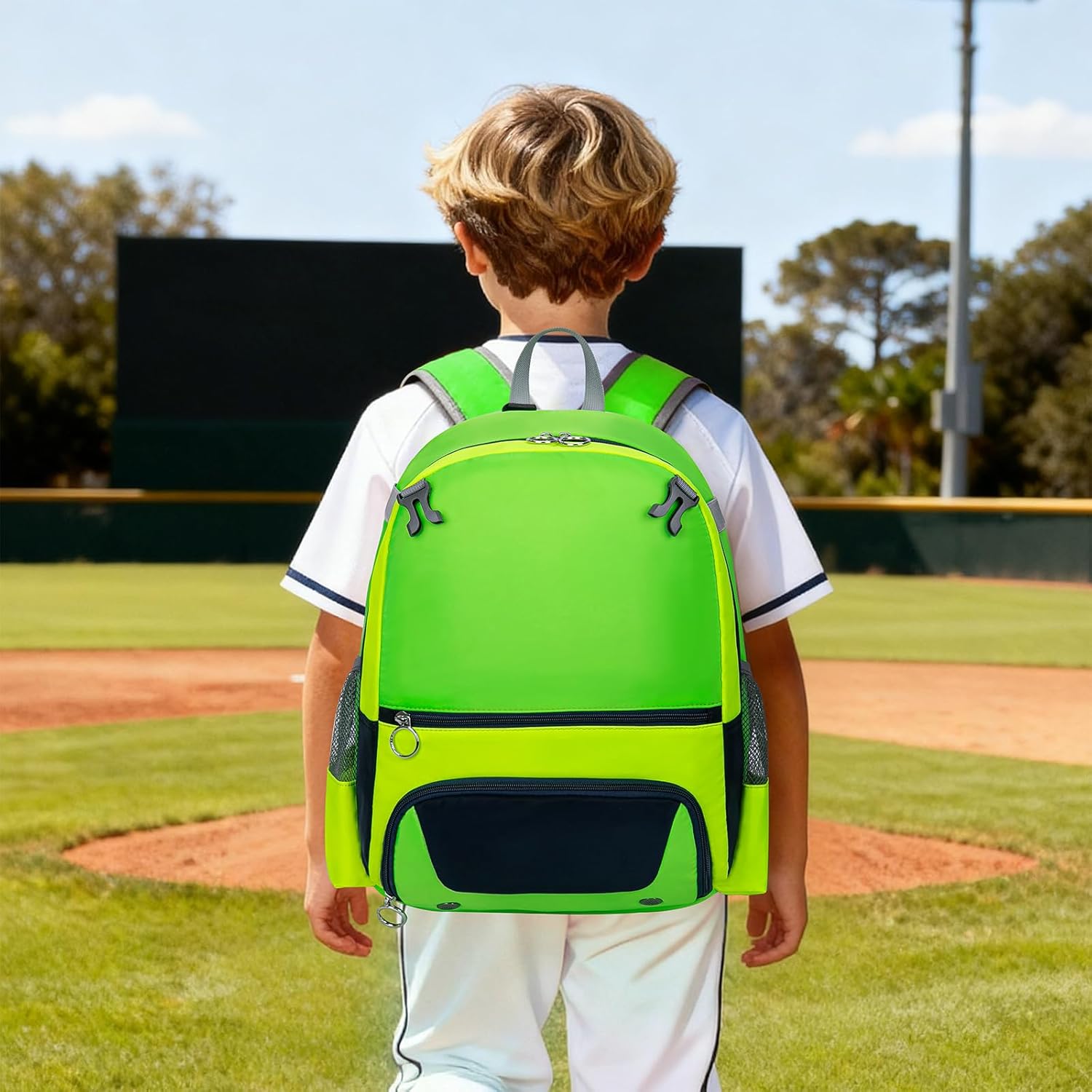 2026 Youth Baseball & Softball Bag | Ultra-Light Tball Backpack with Shoe Compartment & Helmet Holder | Skin-Soft Fabric - Image 8