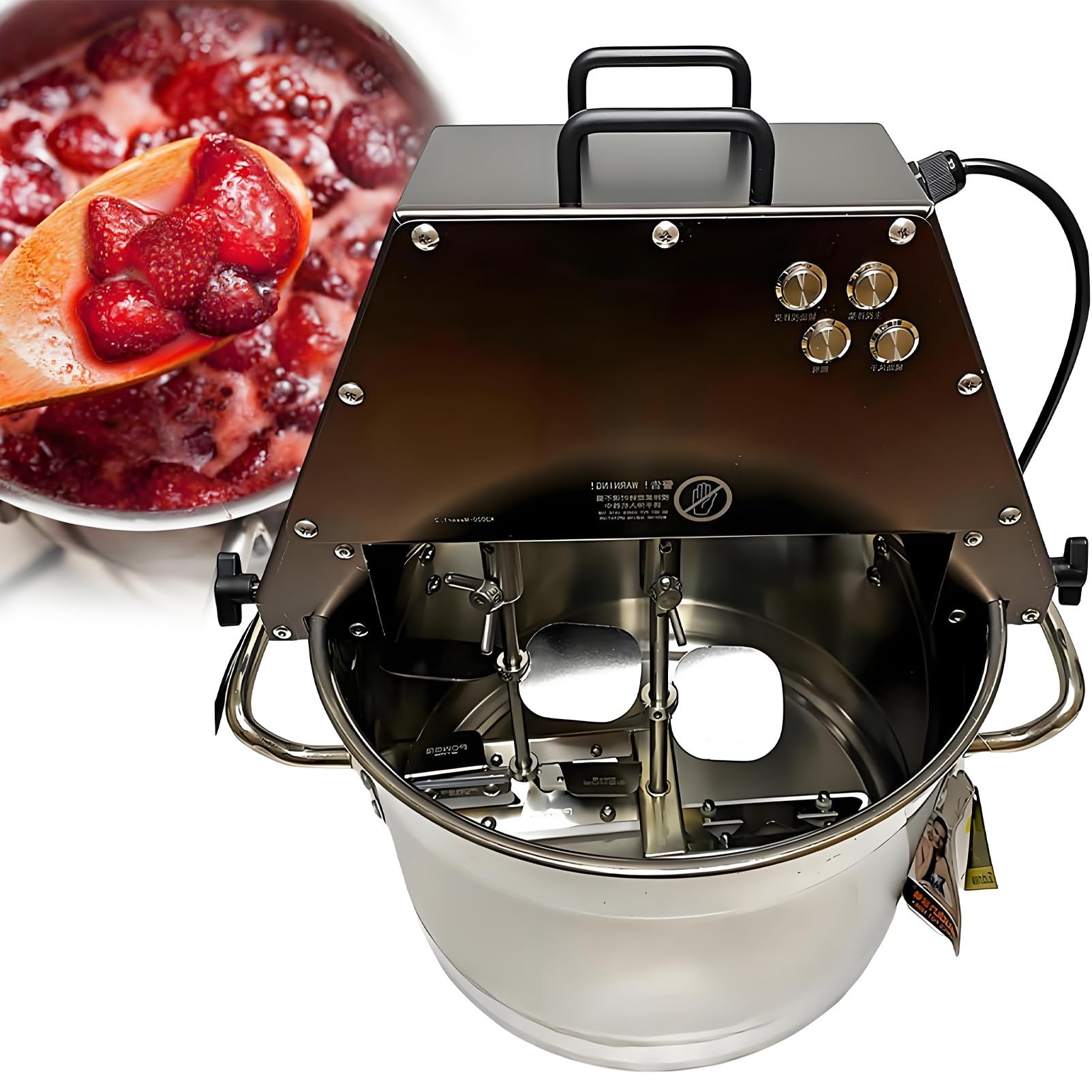 DNEPEI Hands-Free Automatic Stirring Pot – Say Goodbye to Manual Stirring, Dual Paddles Work Automatically for Consistent Jam & Sauce Texture