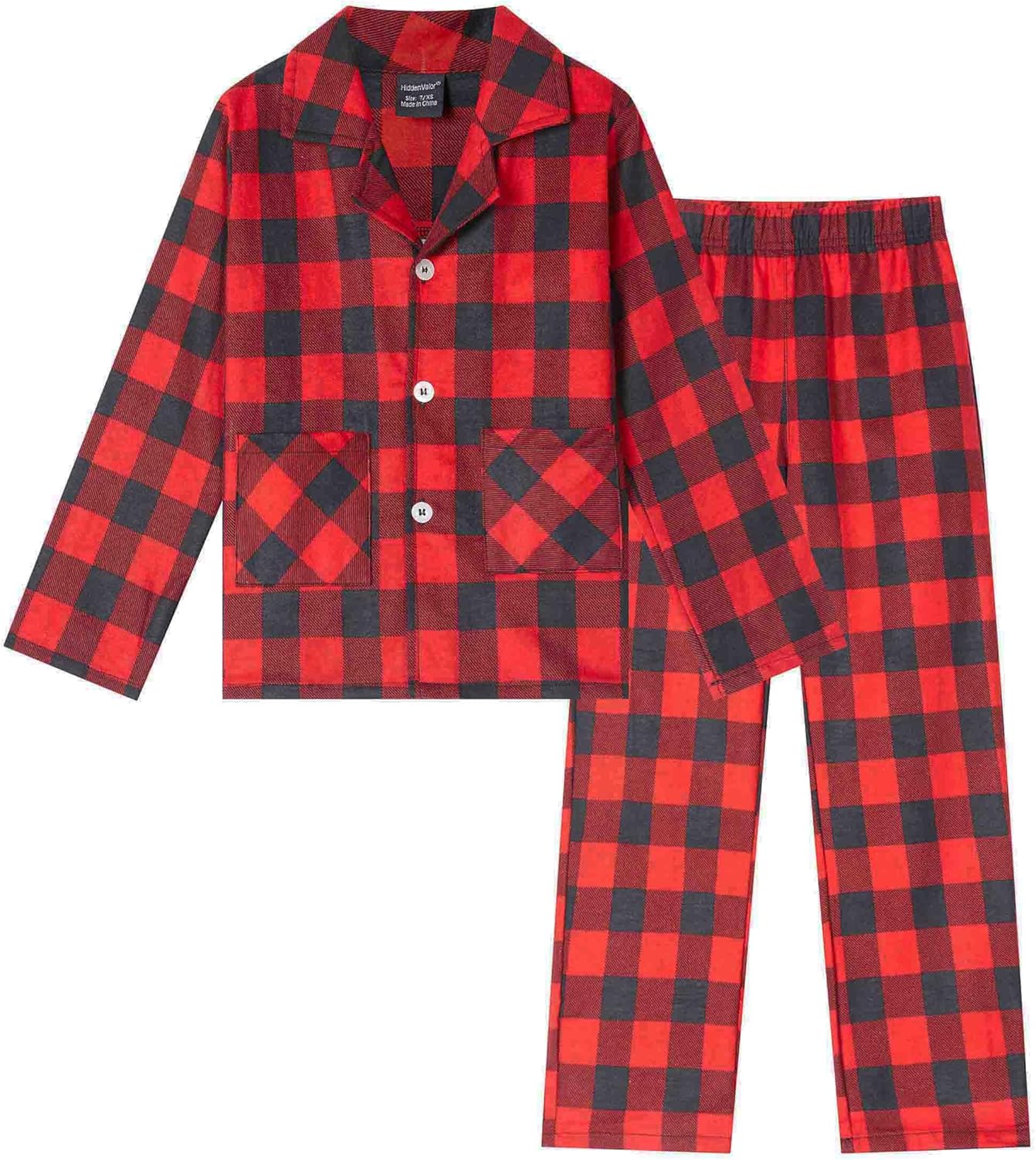 HiddenValor Big Boys Cotton 2 Piece Pajama Set for Girls Kids
