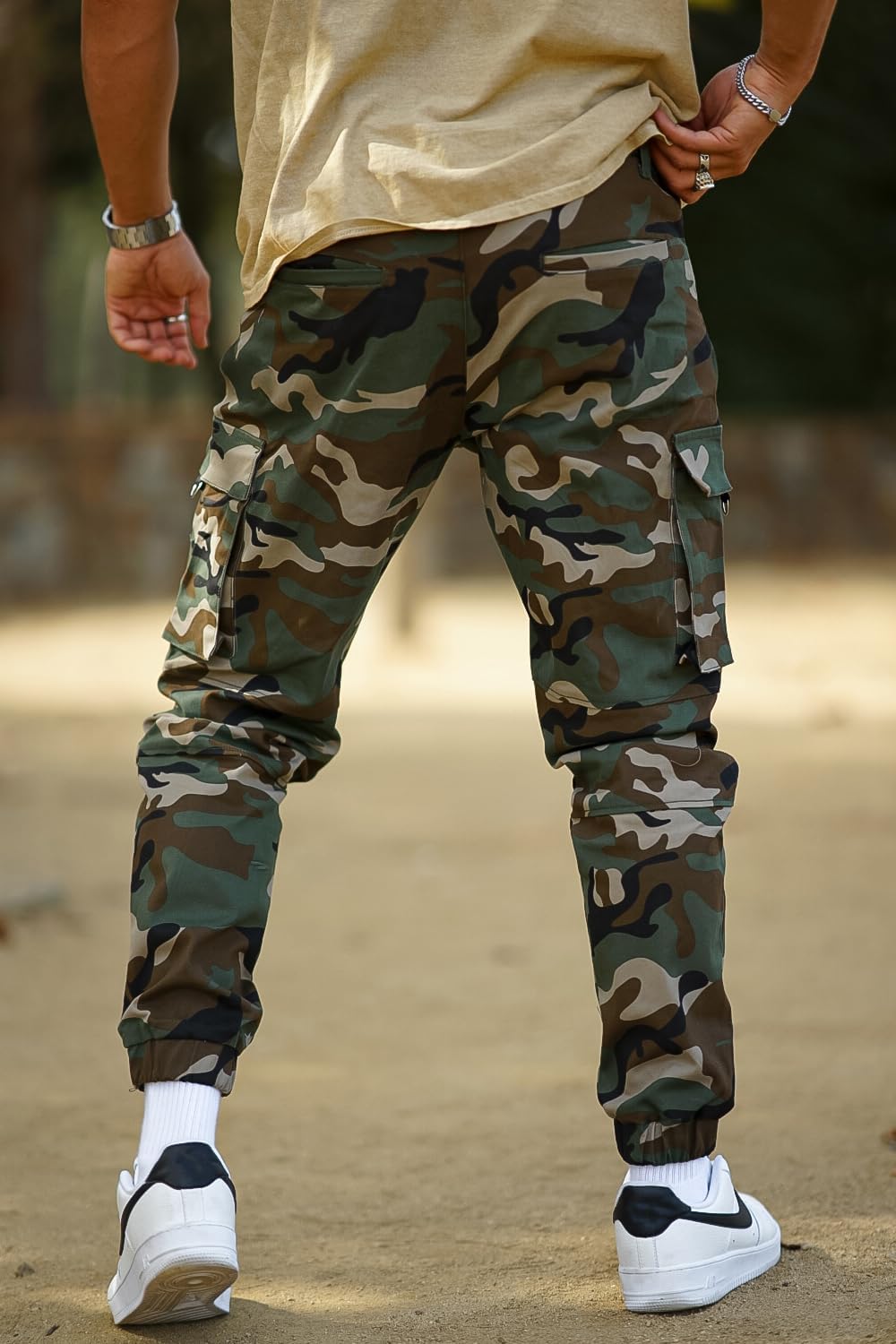 GINGTTO Mens Cargo Jogger Pants Slim Fit Stretch Zipper Pockets Thick Cotton Pants for Men - Image 4