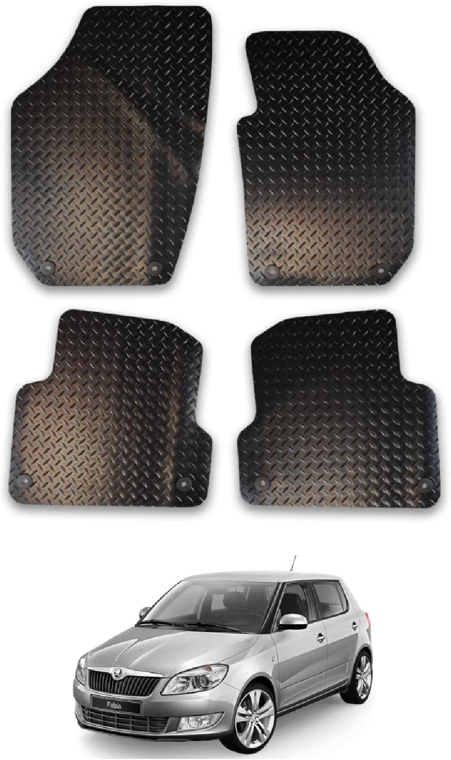 FSW Tailored Mats Fits SKODA Fabia 20072014 Black Carpet Anti