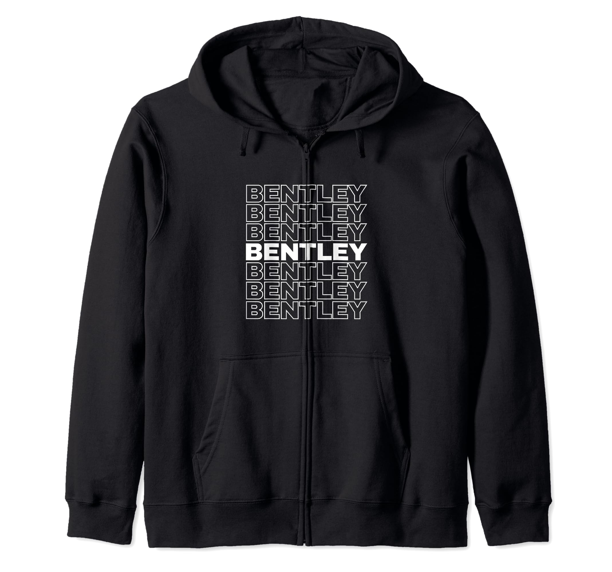 I Love Bentley Retro Pattern Personalized First Name Zip Hoodie