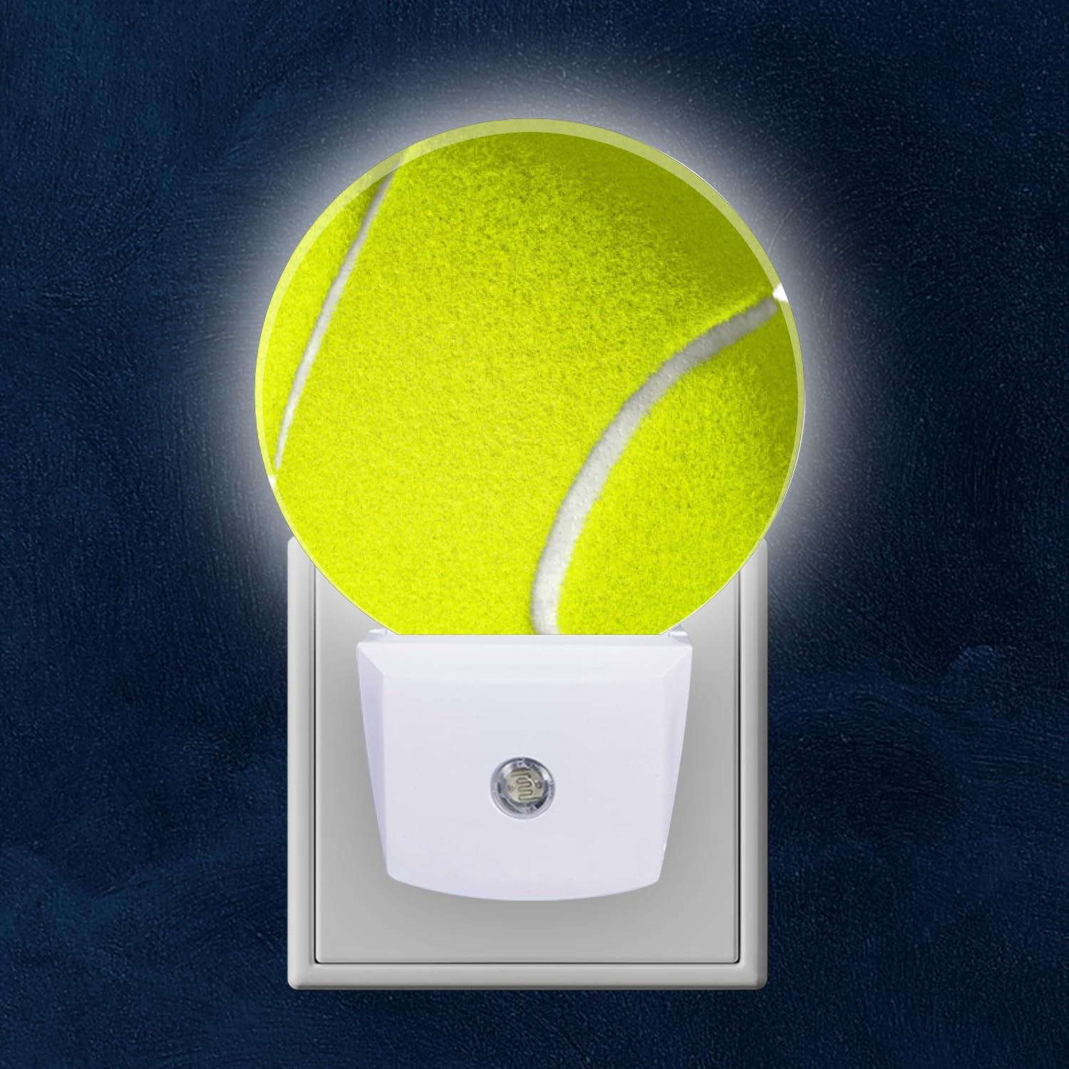 Mearafois Round LED Night Lights Lamp with Dusk to Dawn Sensor Tennis Ball with White Line Night Light