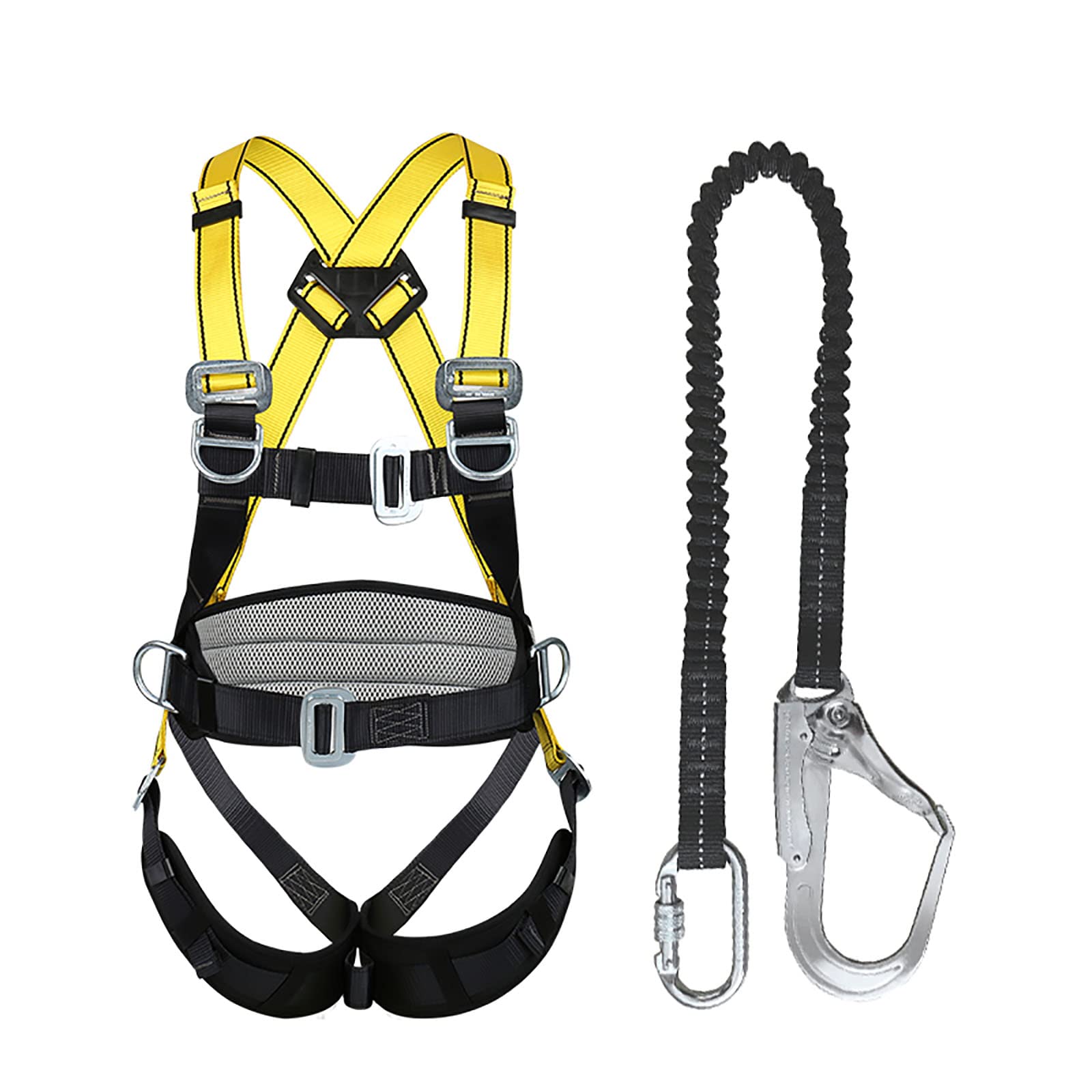 SwaYve Herramienta de Arnés de Seguridad de Cuerpo Completo Cinturón de Seguridad de Protección Contra Caídas, Arnés de Seguridad de Sistema de Cuerpo Completo de Construcción para Ingeniería de Puent