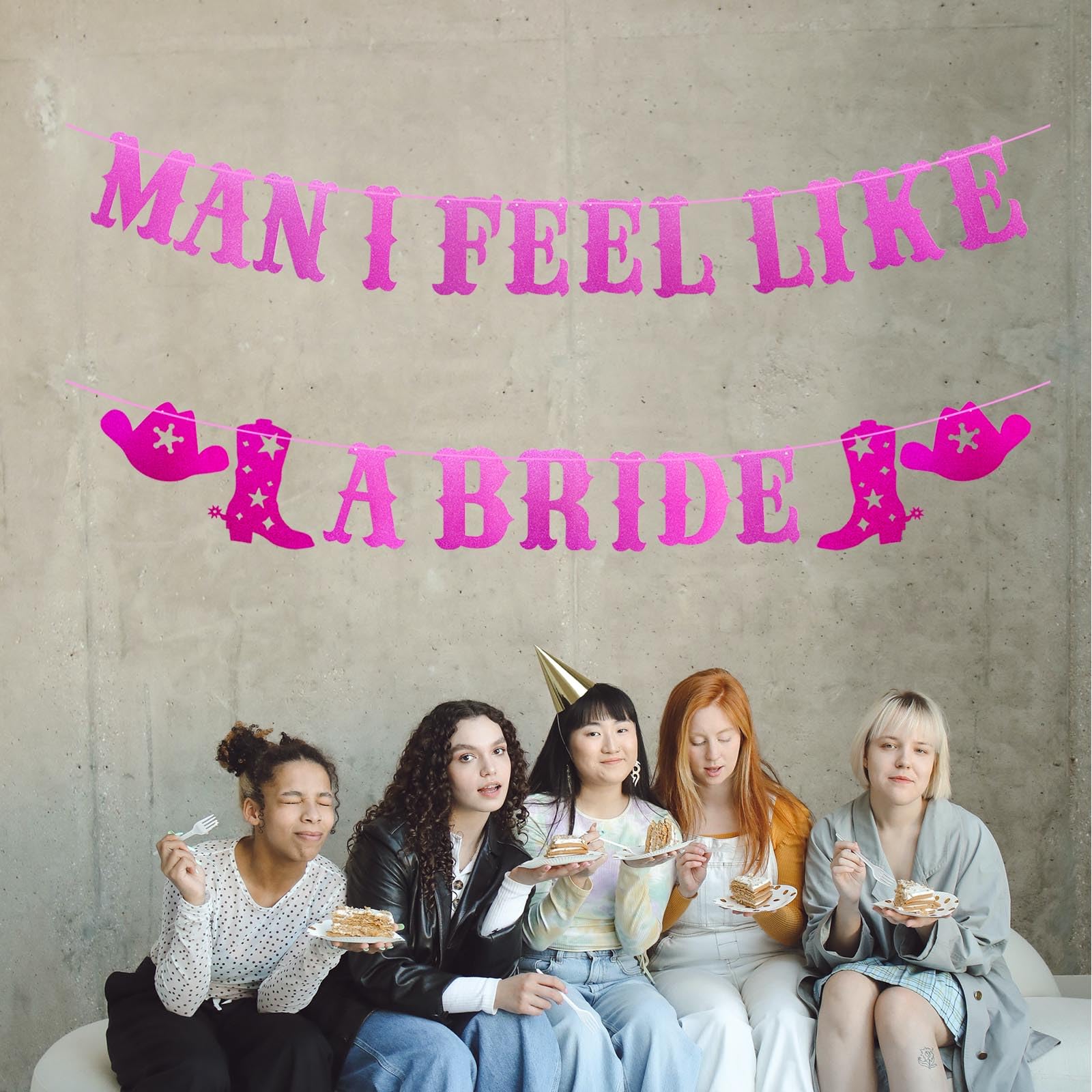 Man I Feel Like a Bride Banner, Western Cowgirl Bachelorette Party Garland Last Rodeo Hoedown for Nash Bash Nashville Bachelorette Party Decorations Supplies - Image 4