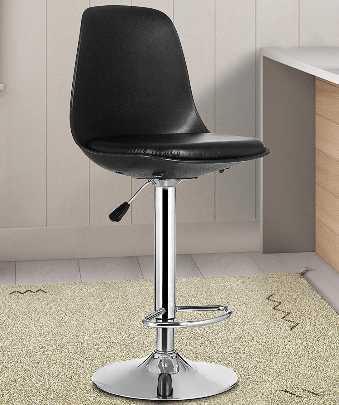 NGFC Arihant Bar Stool Revolving Height Adjustable 360 Swivel Bar Stool for Doctor/Kitchen Stool/Office Stool/Chair/Café/Cafeteria Stool/Metal Bar Stool|| Chrome Finish, DIY(Do-It-Yourself) (Black)-image-37
