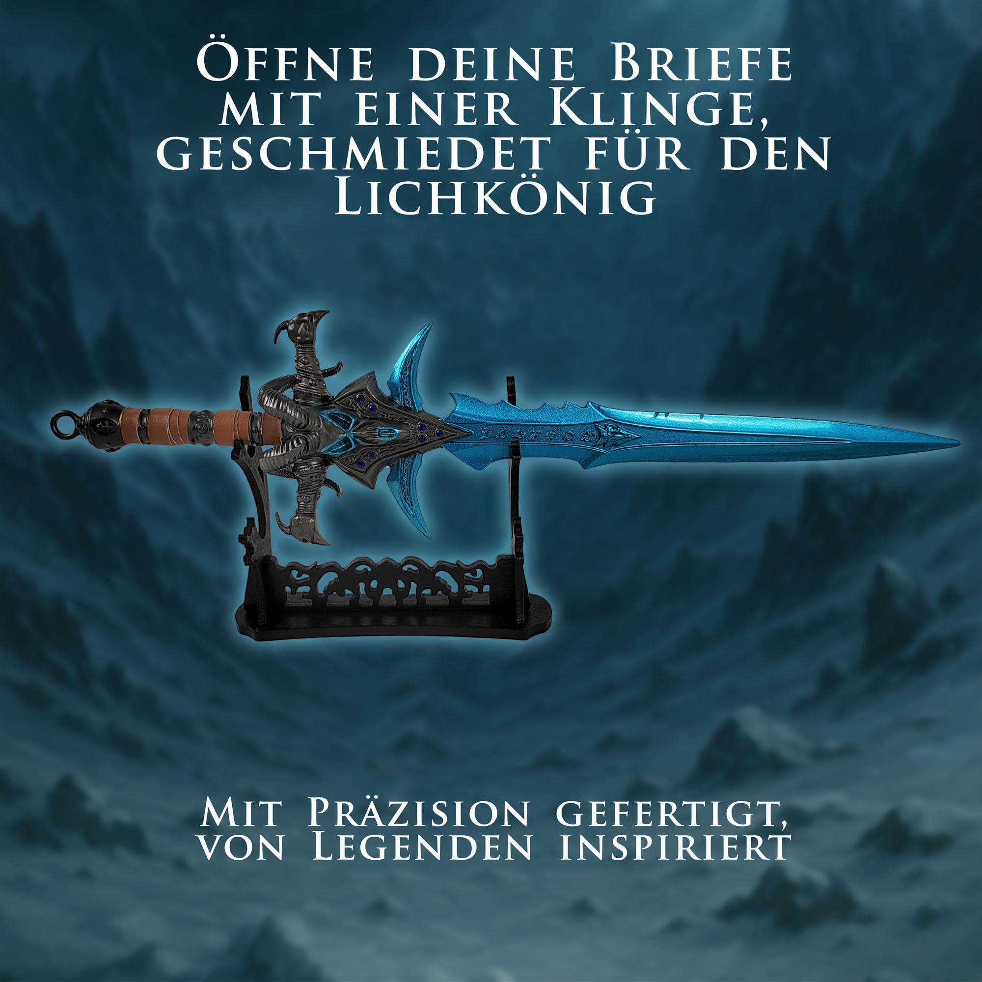 World of Warcraft Frostmourne Deluxe 30 cm Brieföffner Schwertform Basis Accessoire