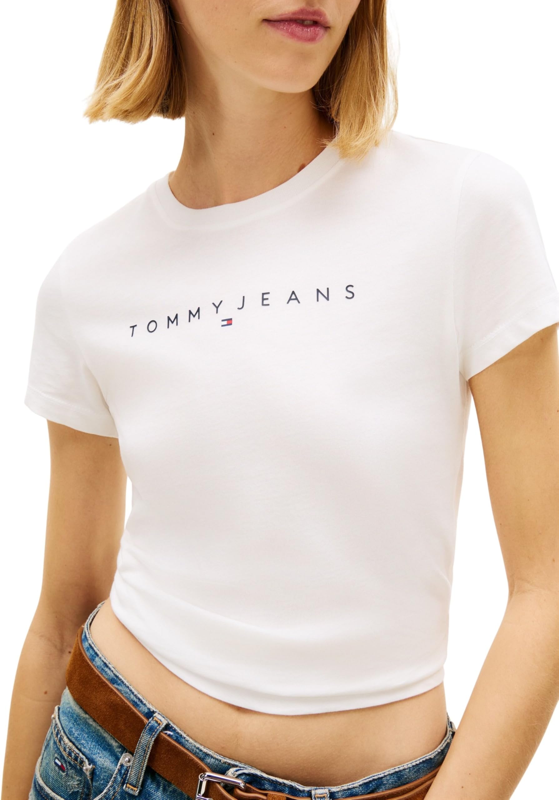 Tommy Jeans Women’s Linear Slim Fit Short Sleeve T-Shirt