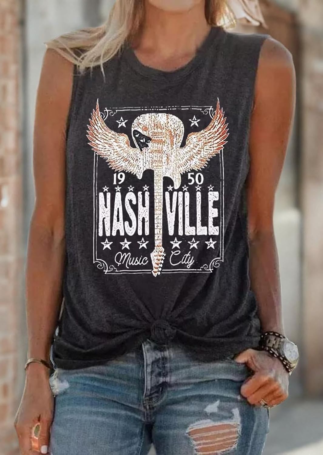 Country Music Tshirt Tops Women Guitar Graphic Shirt Casual Rock Band Shirt Vintage Letter Printed Country Concert Tops - Image 4