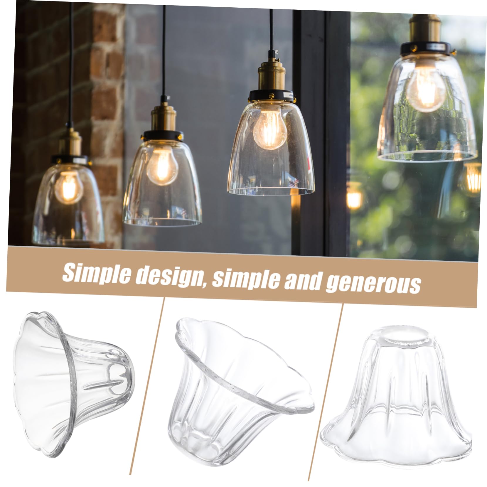 Veemoon Paralume Lampadina Protettivo Decorativo in Vetro per E27 2 Pezzi per E27 per Lampadario Stile Classico per Soggiorno e Studio