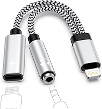 GAEF 2-in-1 iPhone Earphone Conversion Adapter, Lightning to 3.5mm Converter Adapter, 2025 New Arrival, Fast Charging + Simultaneous Music While Charging, MFi Certified, Built-in 24 bit/48 KHz, Hi-Fi