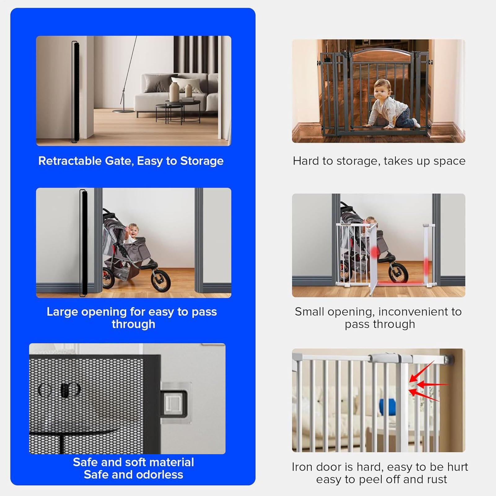 Cancello A Rete Per Cani Facile Installazione Senza Fori Recinzione Per | Barriera A Rete Per Cani Per Scale Per Interni Esterni Porte Corridoi Cortili Balconi Terrazze