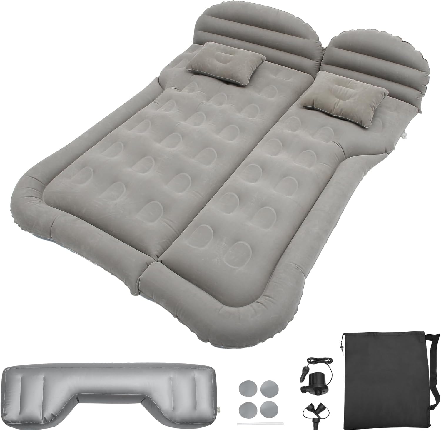 X AUTOHAUX Car SUV Air Mattress Camping Bed Cushion Pillow Flocking Mattress with Electric Air Pump Portable Sleeping Pad Universal Inflatable Thickened for Travel Camping Gray X AUTOHAUX Car SUV Air Mattress Camping Bed Cushion Pillow Flocking Mattress with Electric Air Pump Portable Sleeping Pad Universal Inflatable Thickened for Travel Camping Gray