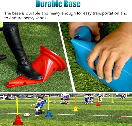 Miniatura 4 de Juego de 5 bastones ajustables para entrenamiento de fútbol de agilidad, bastones de agilidad de entrenamiento de slalom, equipo de práctica