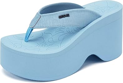 ONCAI Womens Platform Chunky Sandals With Arch Support Trendy Fashion Summer Vacation Wedge Flip Flops for Women Soft Walking Outdoor Ladies Heels Shoes Rubber Soles US Size 5-11