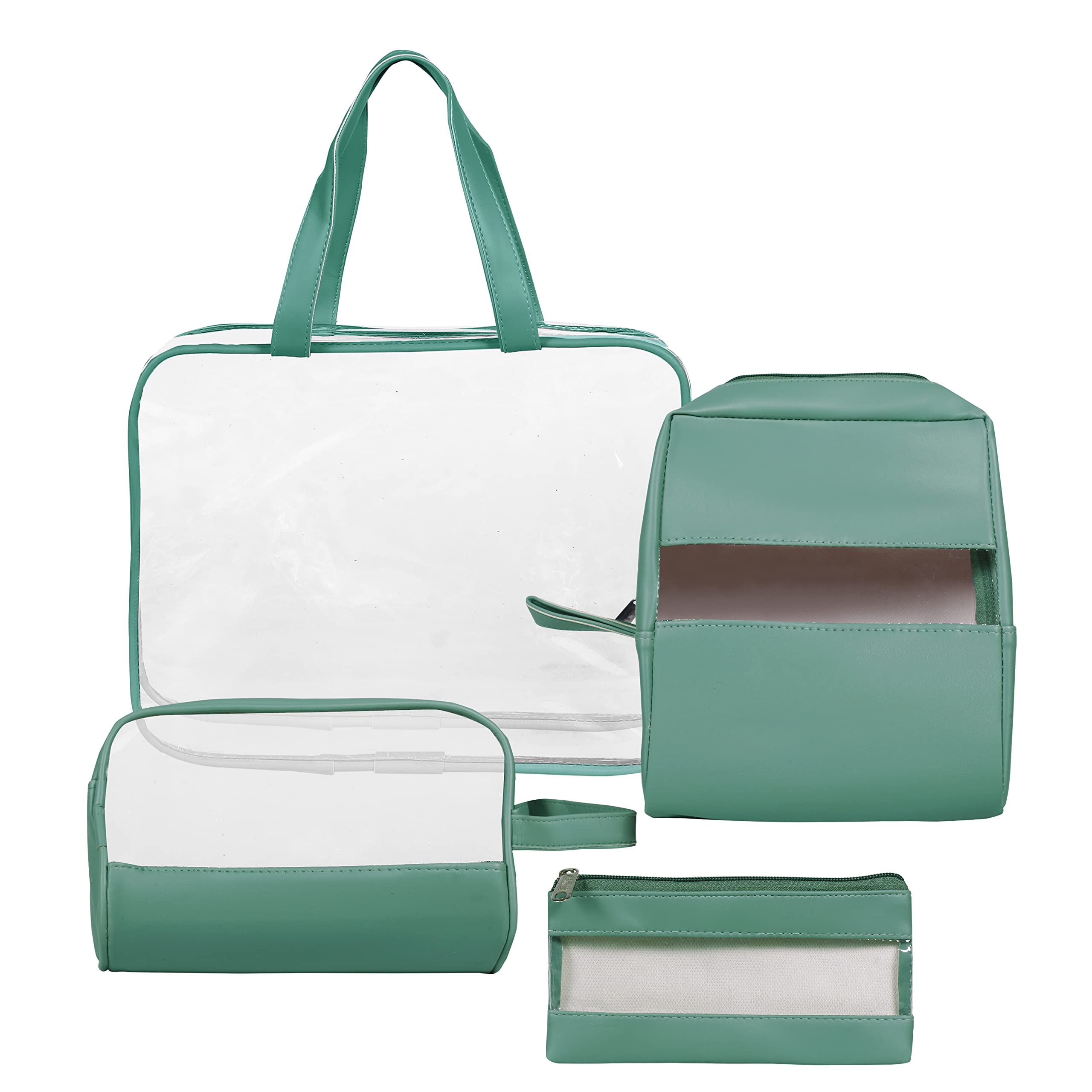 Lwvax Pcs Clear Makeup Pouch Set Vegan Lather Cosmetic