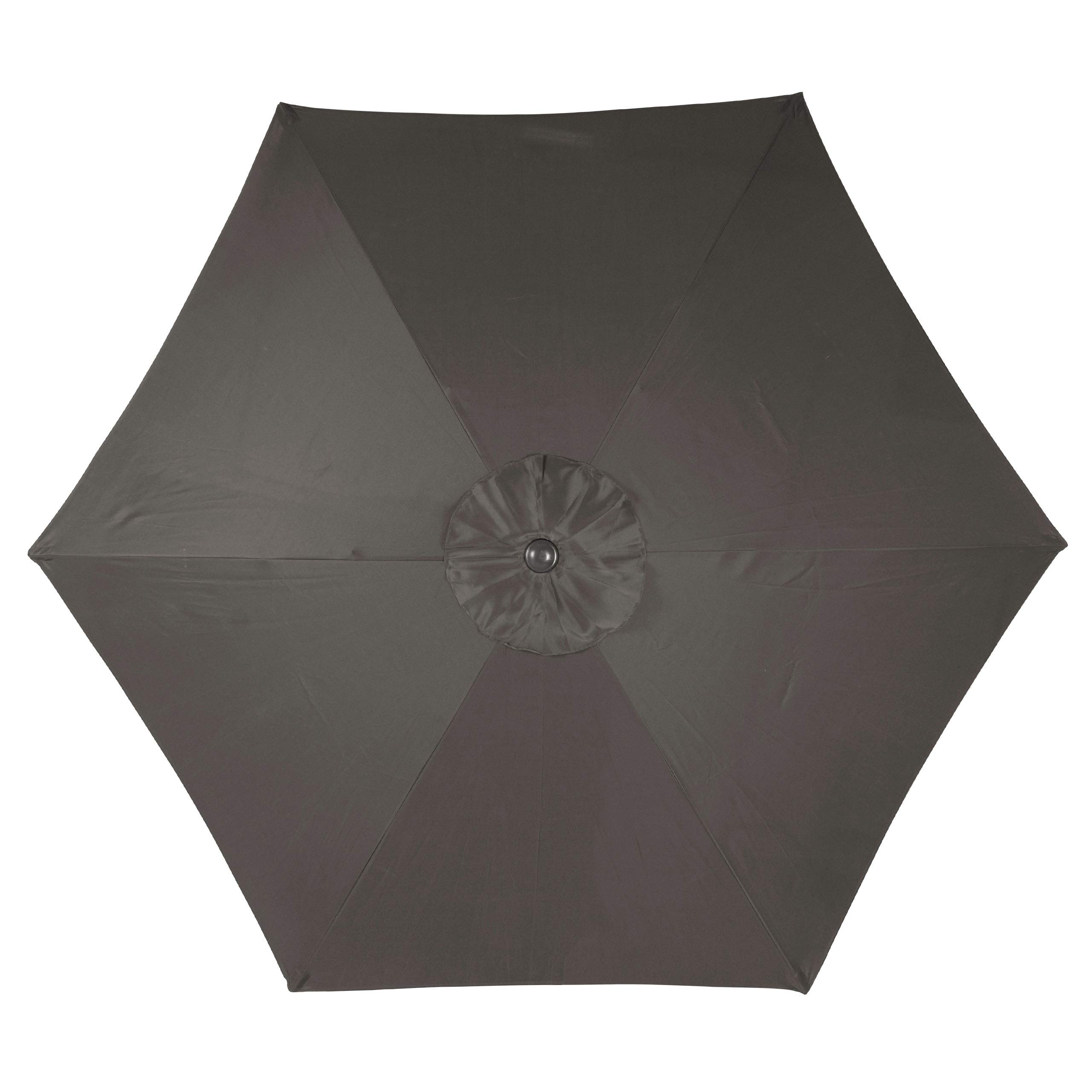 Nexos Trading Sonnenschirm 290 cm neigbar Kurbel UPF 50+ anthrazit | Stahl Gestell 6 Rippen, Polyester 160g/m² wasserabweisend, Handkurbel, knickbar, 2-teiliger Mast, Höhe 230 cm, Ø 40 mm