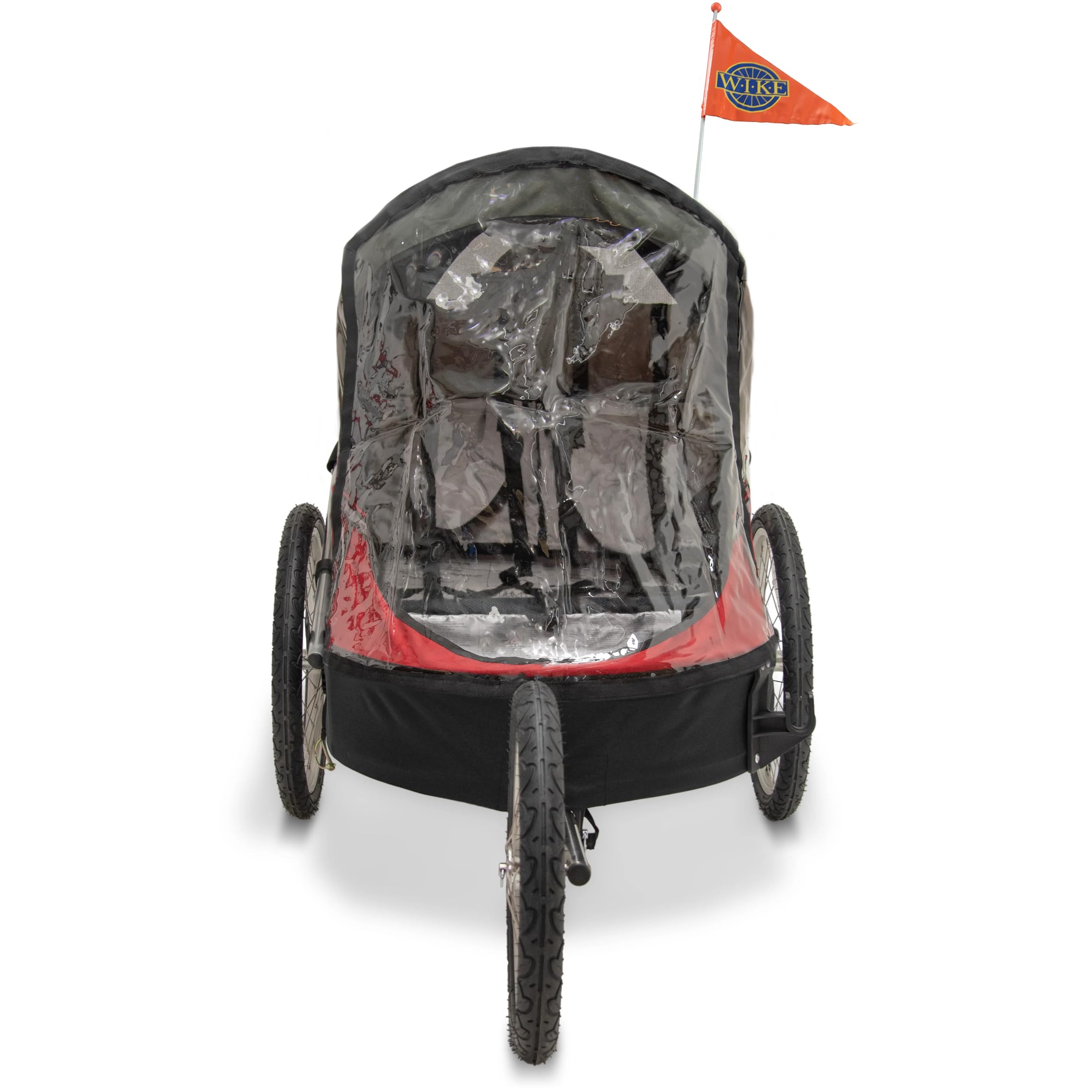 Wike Remorque Double Premium - Orange/Gris (Promenade + Jogging)