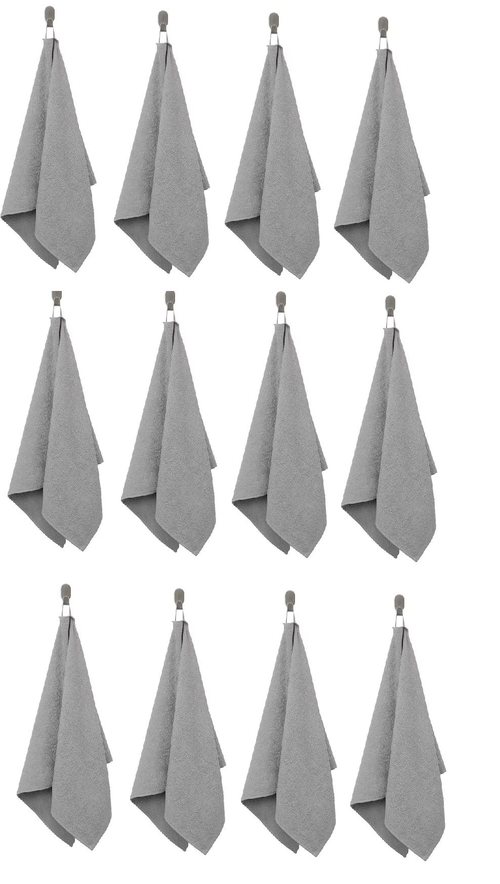 modaleo KORNAN Cotton Face hand washes Towels Flannels Wash Cloths Tea Towel Kitchen Dish Wash 30x30cm bath towel builder mechanic office (GREY 30X30CM - 12 ONLY)
