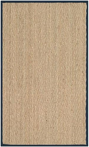 Miniatura 388 de Safavieh Colección de fibra natural NF115P - Alfombra (fibra natural), color gris, Fibras naturales beige, (Natural/Beige),Natural/Negro,Natural