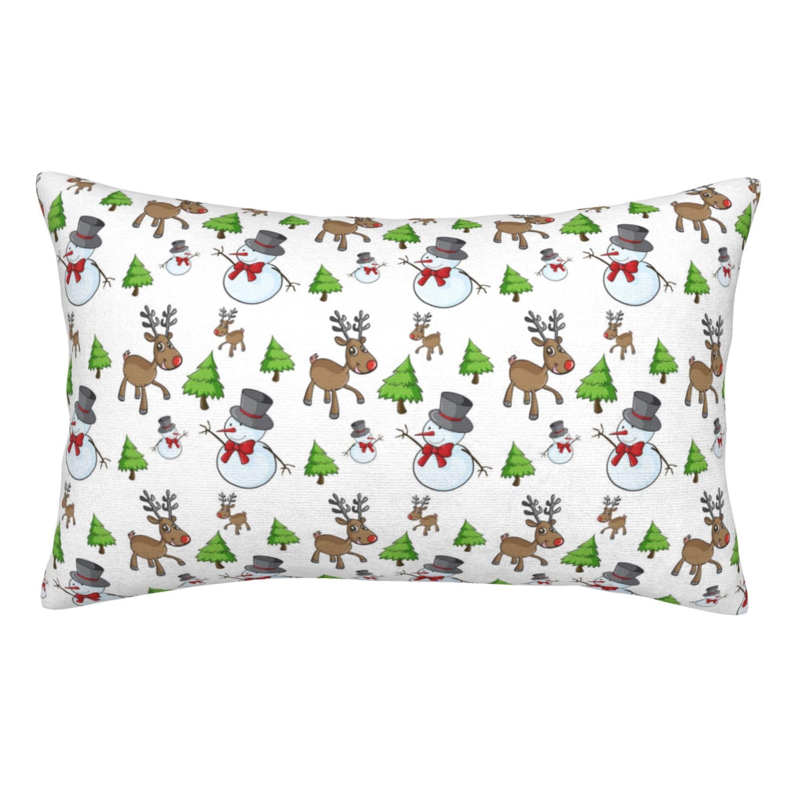 Plush Pillow Cover For Sofa & Bed, Merry Christmas Happy, Standard Furry Throw Pillow Case 50x75 cm, Decorative Cushion Cover For Bedroom Living Room Decor, Hidden Zipper Pillowcases For All Seasons