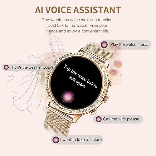 Miniatura 3 de Colesma Reloj inteligente redondo para iPhone Android, reloj para mujer con llamada Bluetooth y notificaciones de Whatsapp, reloj de fitness con