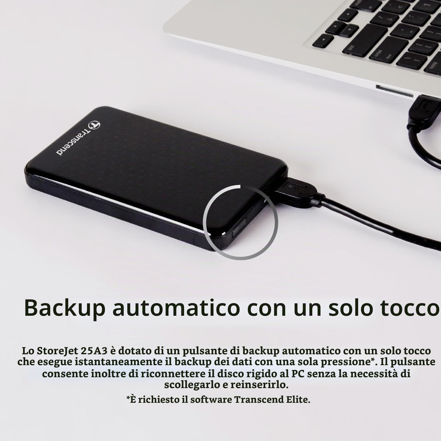Transcend Disco rigido portatile USB 3.1 Gen 1 da 2 TB nero - StoreJet - TS2TSJ25A3K