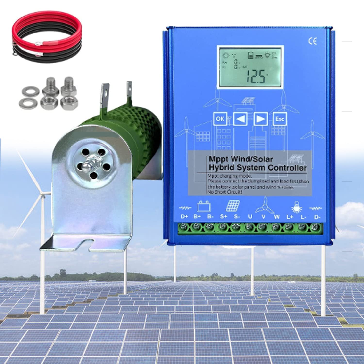 Régulateur MPPT Hybride Solaire éolien Régulateur De Charge MPPT Hybride Solaire/éolien - 12/24V 800W, Pour éclairage Public Ou Domestique Mppt Haute Efficacité Charge