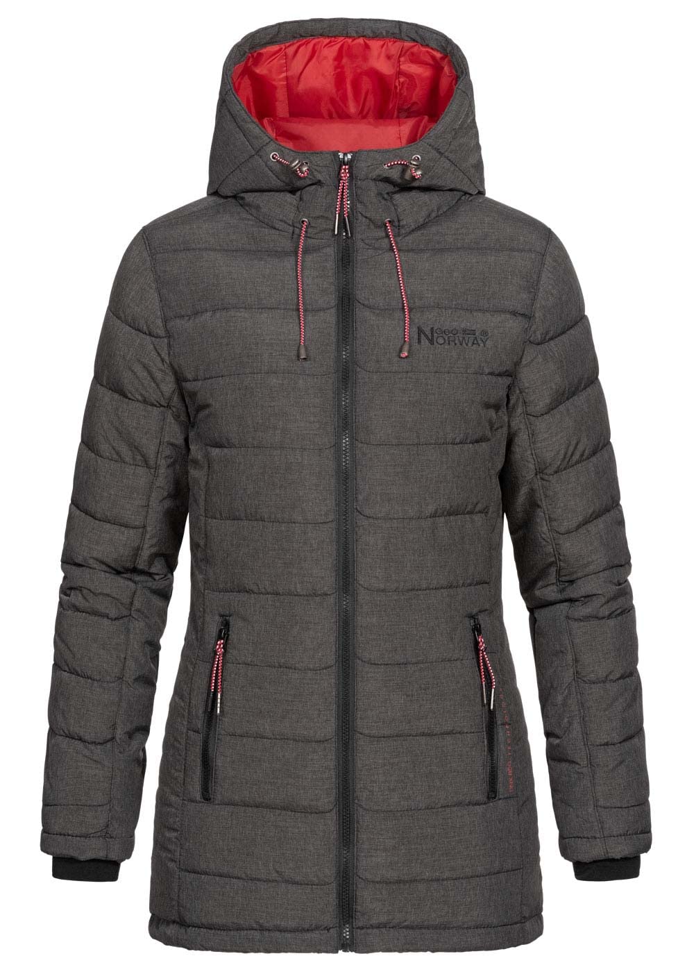 Geographical Norway Astana Lady - Warmer Parka Frau Jahreszeit Herbst Winter - Kapuzenmantel Falscher Fourrurer Windbreaker Jacke Daunenjacke - Ideal Elegant Geschenk Frauen