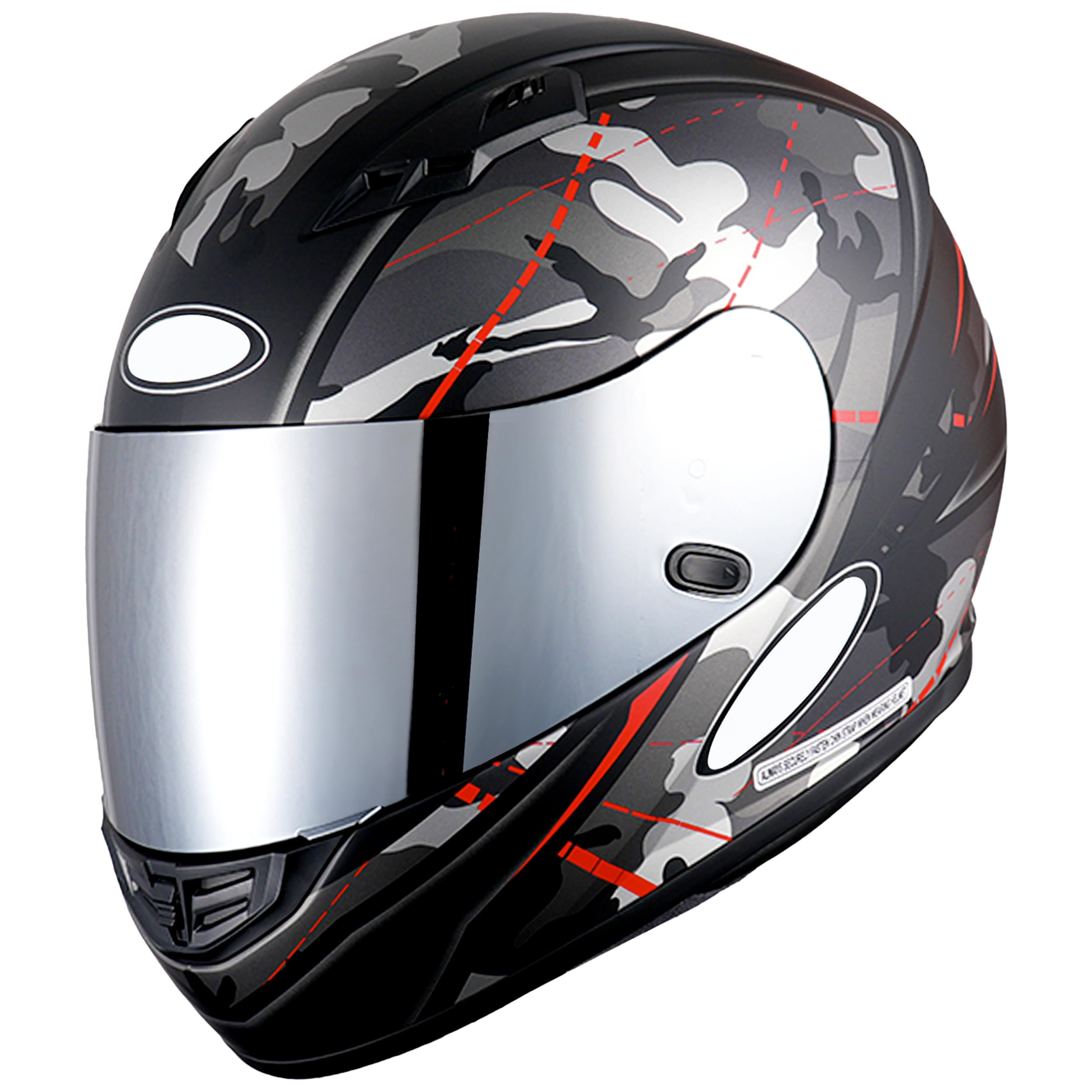 Visier Kompatibel Mit HJC Cs15 - Fg15 - Is16 - Tr1 - Fs11 - Ac12 - Cl15 - Cl16 - Clsp - Clst - Cl17 - Csr1 - Fs10 - Fs15 - Hj09 (Verspiegelt Chrom)