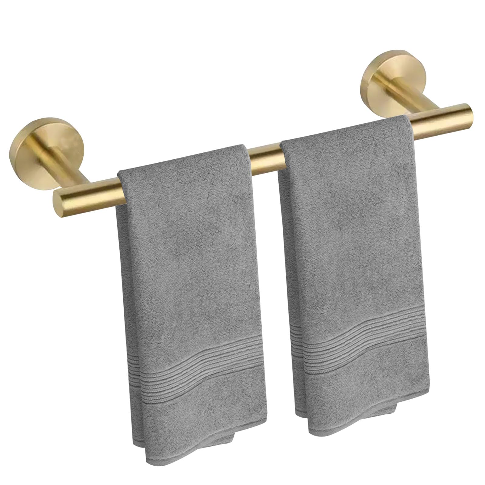 Beauenty Stainless Steel Towel Bar,Bathroom Wall Mounted Towel Holder,Multifunctional Towel Rail Rack (Golden)