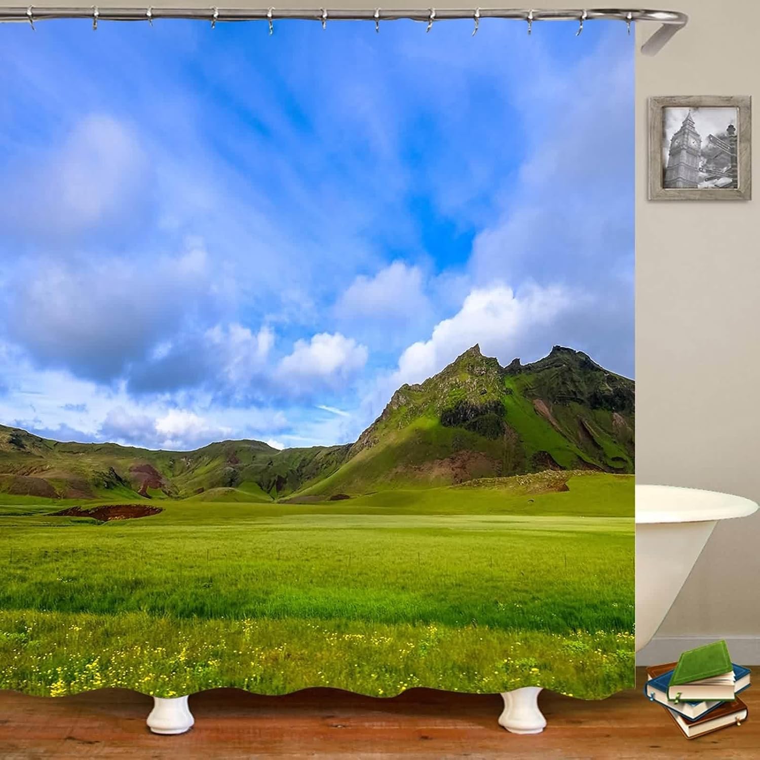 Rideau de douche en tissu de qualité supérieure imperméable et lavable 200x200 cm